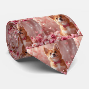 Basenji met Rozen - Valentijnsdag Stropdas