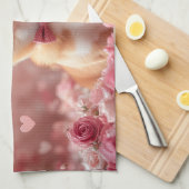 Basenji met Rozen - Valentijnsdag Theedoek (Quarter Fold)