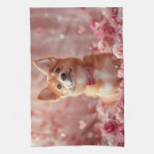 Basenji met Rozen - Valentijnsdag Theedoek (Verticaal)