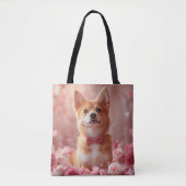 Basenji met Rozen - Valentijnsdag Tote Bag (Voorkant)