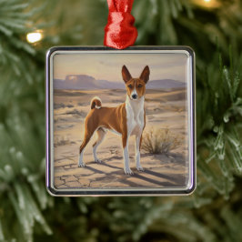 Basenji Metalen Ornament