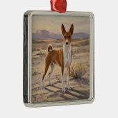 Basenji Metalen Ornament (Rechts)
