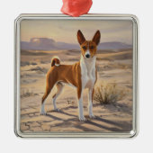 Basenji Metalen Ornament (Voorkant)