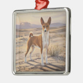 Basenji Metalen Ornament (Links)