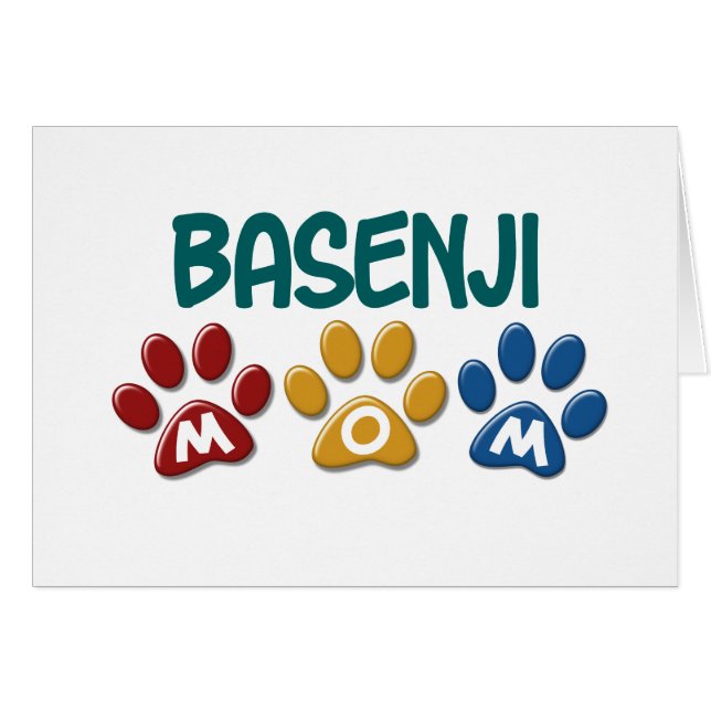 BASENJI MOM Paw Print (Voorkant Horizontaal)