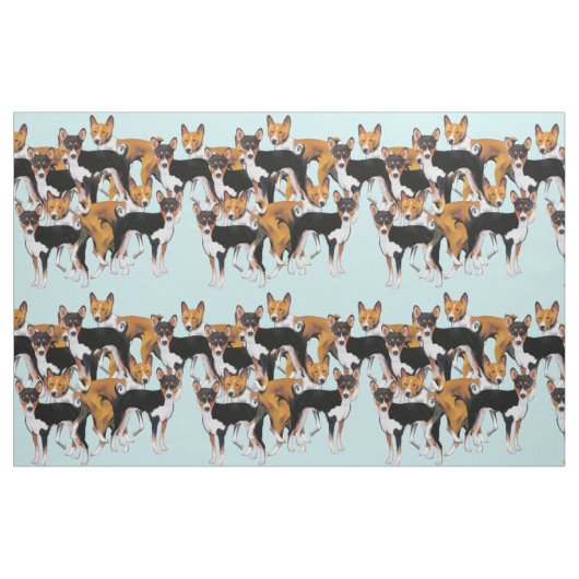 Basenji naadloze patroonstructuur stof (Fat Quarter)