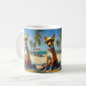 Basenji op het strand, zomercadeau voor hondenlief koffiemok (Voorkant links)