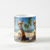 Basenji op het strand, zomercadeau voor hondenlief koffiemok (Center)
