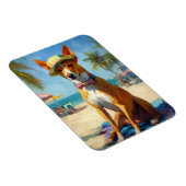 Basenji op het strand, zomercadeau voor hondenlief magneet (Rechterzijde)