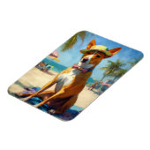 Basenji op het strand, zomercadeau voor hondenlief magneet (Linkerzijde)