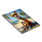 Basenji op het strand, zomercadeau voor hondenlief notitieboek (Rechterzijde)