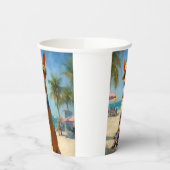 Basenji op het strand, zomercadeau voor hondenlief papieren bekers (Links)