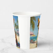 Basenji op het strand, zomercadeau voor hondenlief papieren bekers (Rechts)