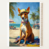 Basenji op het strand, zomercadeau voor hondenlief planner (Achterkant)