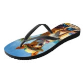 Basenji op het strand, zomercadeau voor hondenlief teenslippers (Schuin)