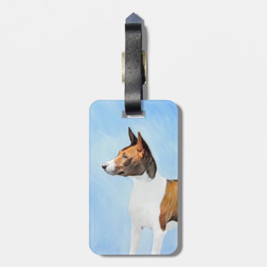 Basenji Painting - Cute Original Art Bagagelabel (Achterkant verticaal)
