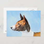 Basenji Painting - Cute Original Art Briefkaart (Voorkant / Achterkant)