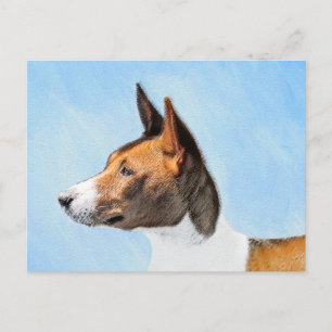 Basenji Painting - Cute Original Art Briefkaart