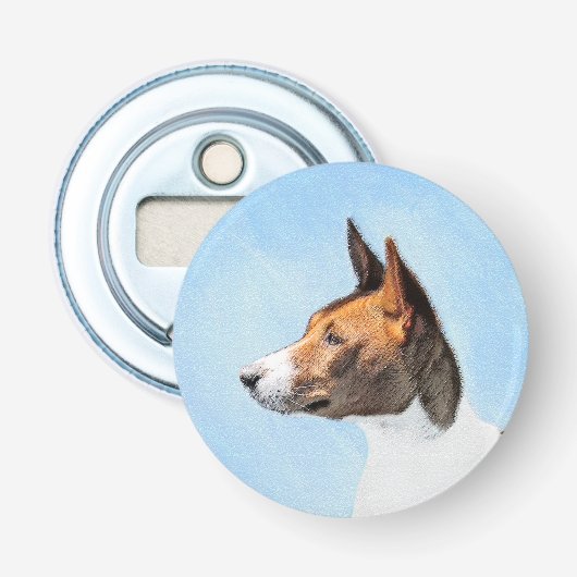 Basenji Painting - Cute Original Art Button Flesopener (Voorkant)