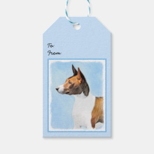 Basenji Painting - Cute Original Art Cadeaulabel