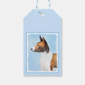 Basenji Painting - Cute Original Art Cadeaulabel (Achterkant)