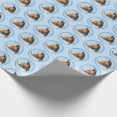 Basenji Painting - Cute Original Art Cadeaupapier (Hoek)