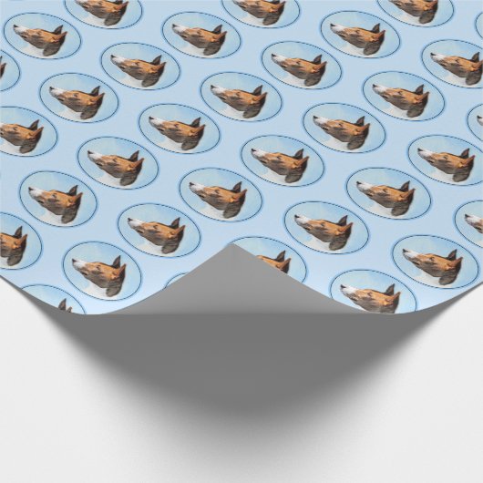 Basenji Painting - Cute Original Art Cadeaupapier (Hoek)