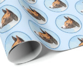 Basenji Painting - Cute Original Art Cadeaupapier (Rol Hoek)