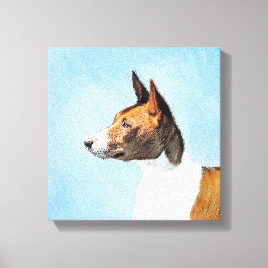Basenji Painting - Cute Original Art Canvas Afdruk (Voorkant)