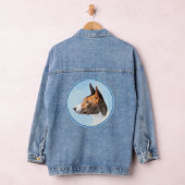 Basenji Painting - Cute Original Art Denim Jacket (Hangar)
