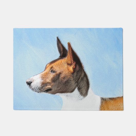 Basenji Painting - Cute Original Art Deurmat (Voorkant)