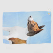Basenji Painting - Cute Original Art Golfhanddoek (Horizontaal)