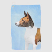 Basenji Painting - Cute Original Art Golfhanddoek (Voorkant)