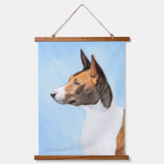 Basenji Painting - Cute Original Art Hangend Wandkleed (Voorkant)