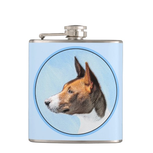 Basenji Painting - Cute Original Art Heupfles (Voorkant)