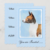 Basenji Painting - Cute Original Art Kaart (Voorkant / Achterkant)