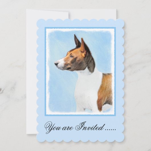 Basenji Painting - Cute Original Art Kaart (Voorkant)