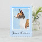 Basenji Painting - Cute Original Art Kaart (Staand voorkant)