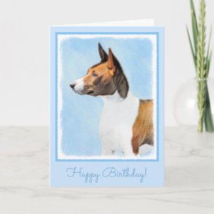 Basenji Painting - Cute Original Art Kaart