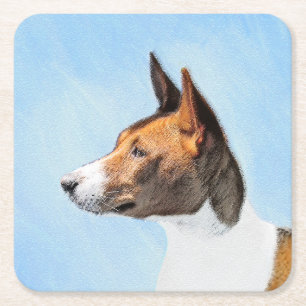Basenji Painting - Cute Original Art Kartonnen Onderzetters