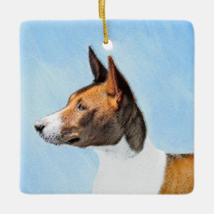 Basenji Painting - Cute Original Art Keramisch Ornament