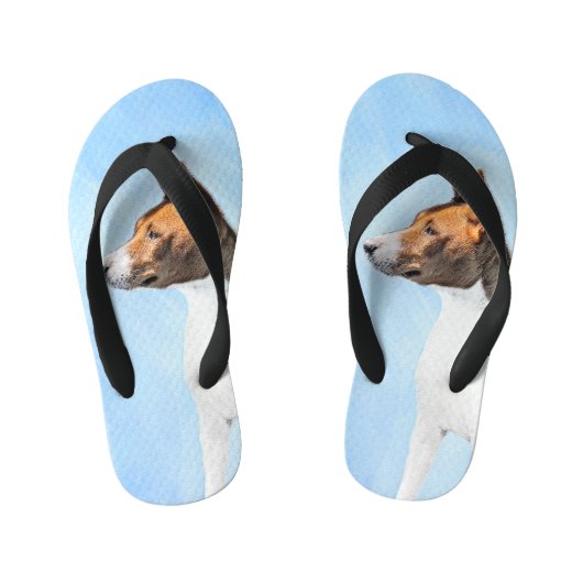 Basenji Painting - Cute Original Art Kinder Teenslippers (Voetbed)