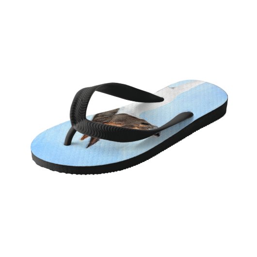 Basenji Painting - Cute Original Art Kinder Teenslippers (Schuin)