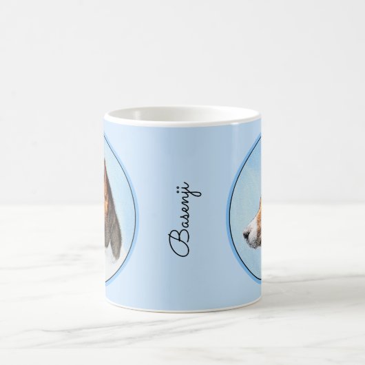 Basenji Painting - Cute Original Art Koffiemok (Center)