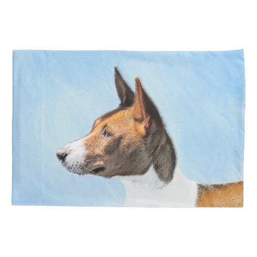 Basenji Painting - Cute Original Art Kussensloop (Achterkant)