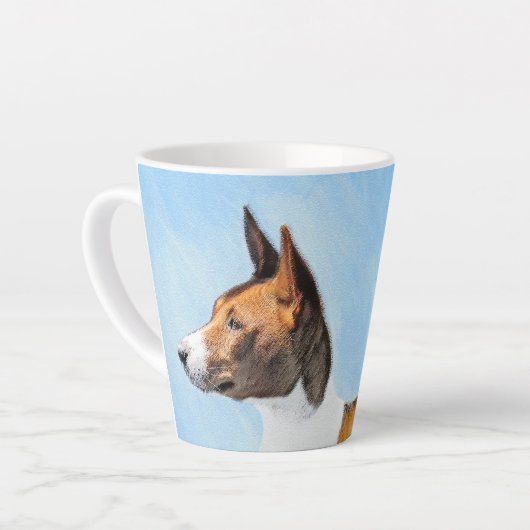 Basenji Painting - Cute Original Art Latte Mok (Linkerhoek)