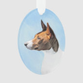 Basenji Painting - Cute Original Art Ornament (voorkant)