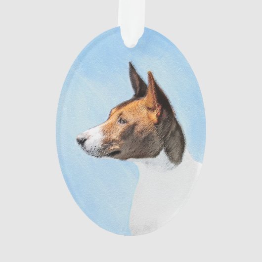 Basenji Painting - Cute Original Art Ornament (achterkant)
