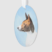 Basenji Painting - Cute Original Art Ornament (voorkant)