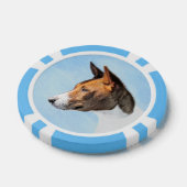 Basenji Painting - Cute Original Art Poker Chips (Enkel)